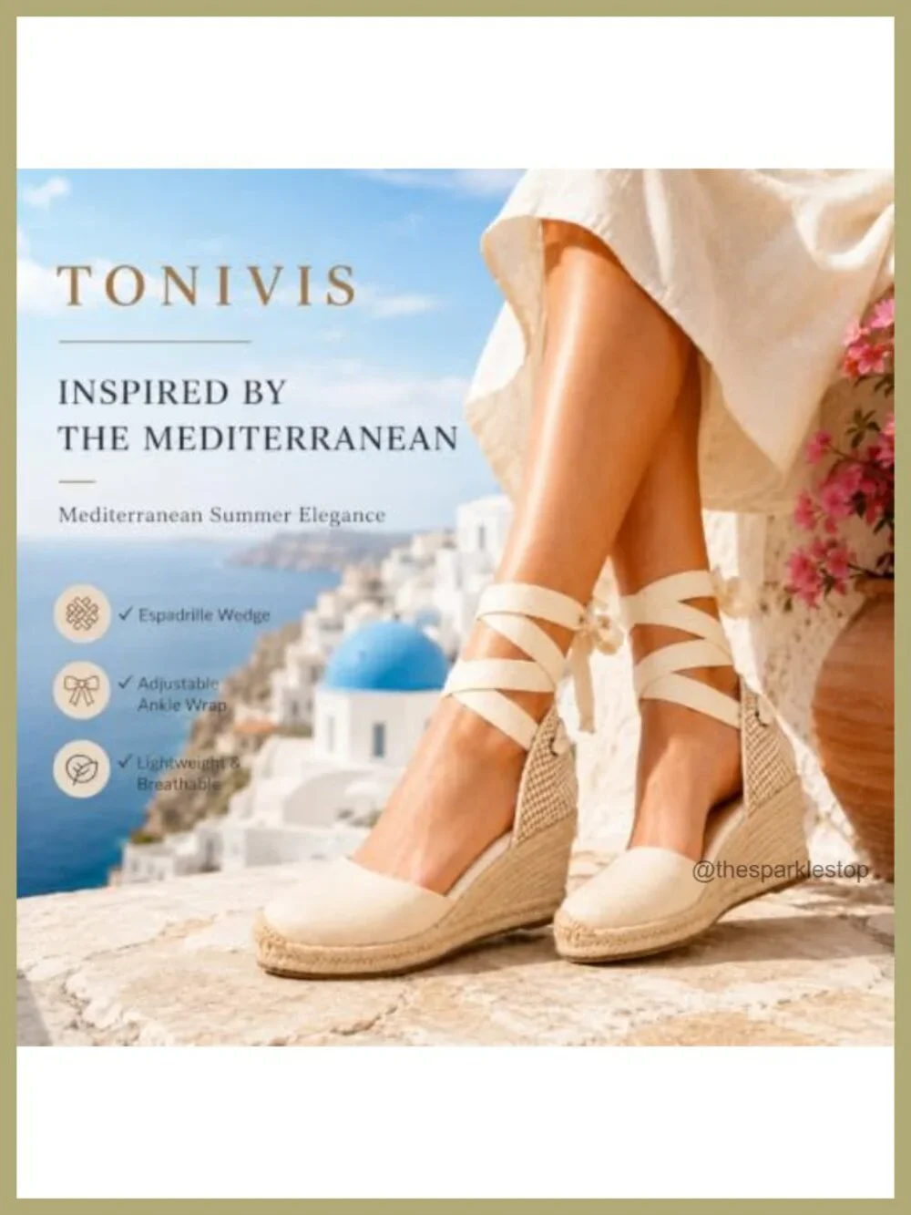 Espadrille Wedge Sandals Closed Toe Lace-Up Linen Ankle Strap